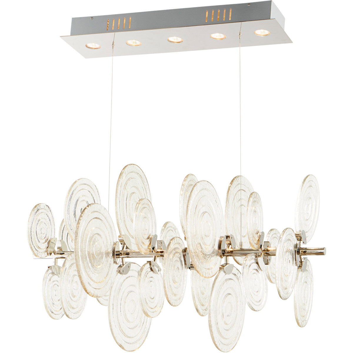 Discus 5 Light 23 inch Polished Nickel Pendant Ceiling Light