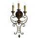 Meriel 3 Light 13 inch Antiqued Sienna Wall Bracket Wall Light
