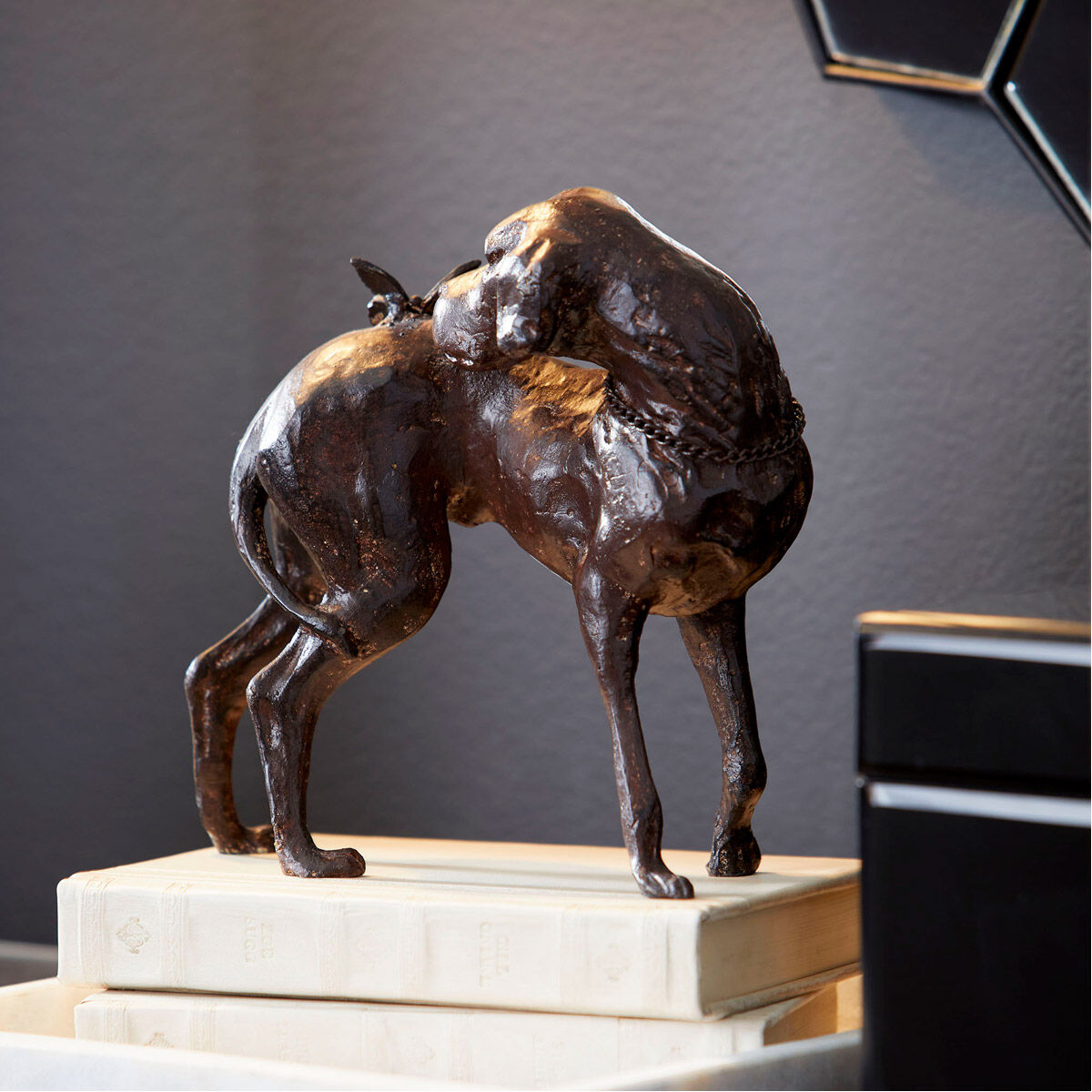 Dog and Butterfly 9 X 9 inch Sculpture