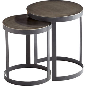 Monocroma 19 inch Silver And Black Side Table, 2 Piece
