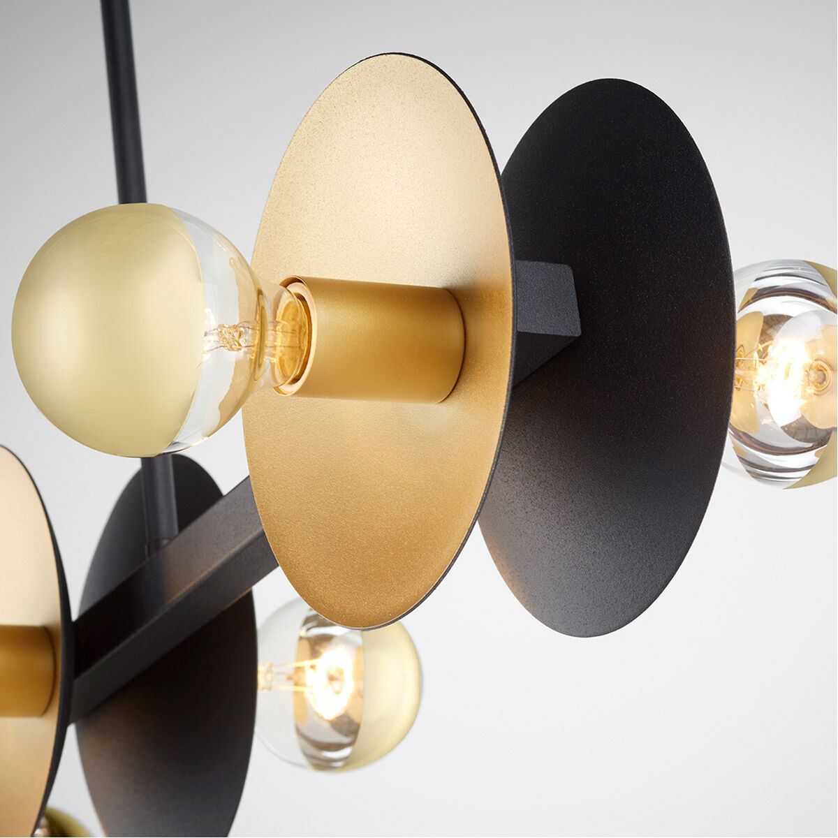 Artemis 6 Light 36 inch Noir and Gold Leaf Island Light Ceiling Light