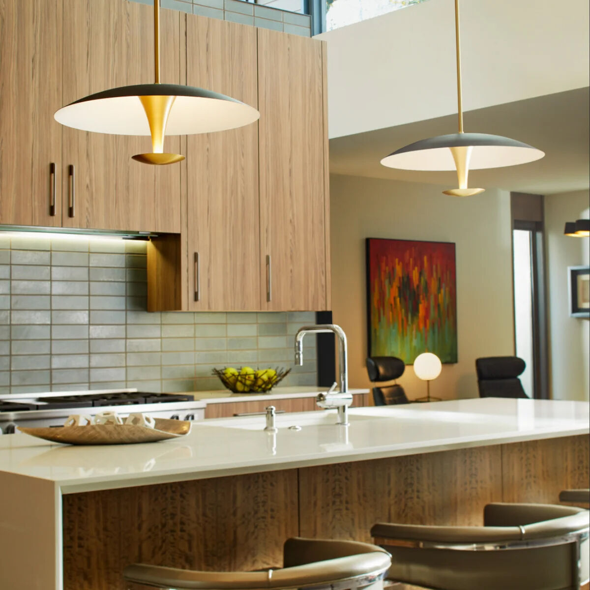 Spacely 1 Light 25.63 inch Black and Aged Brass Pendant Ceiling Light