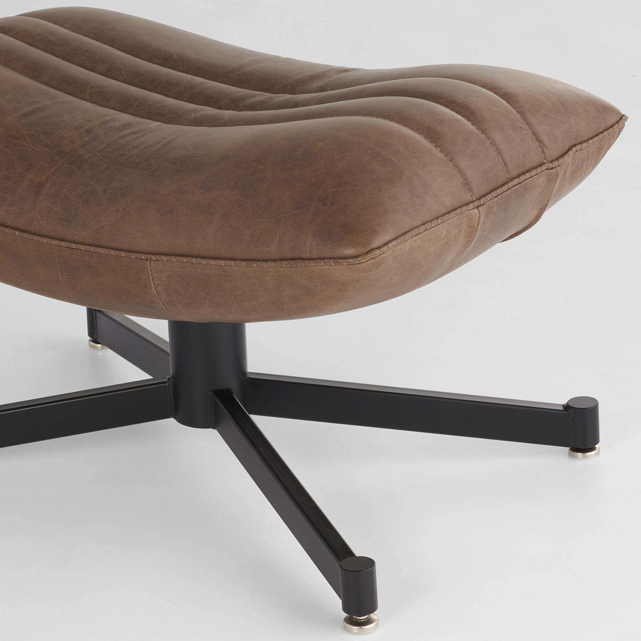 Eduarda 16.5 inch Black and Taupe Ottoman