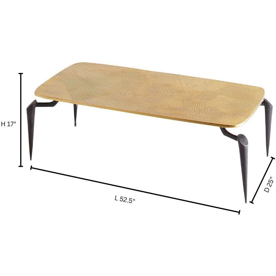 Tarsal 53 X 25 inch Black and Gold Coffee Table