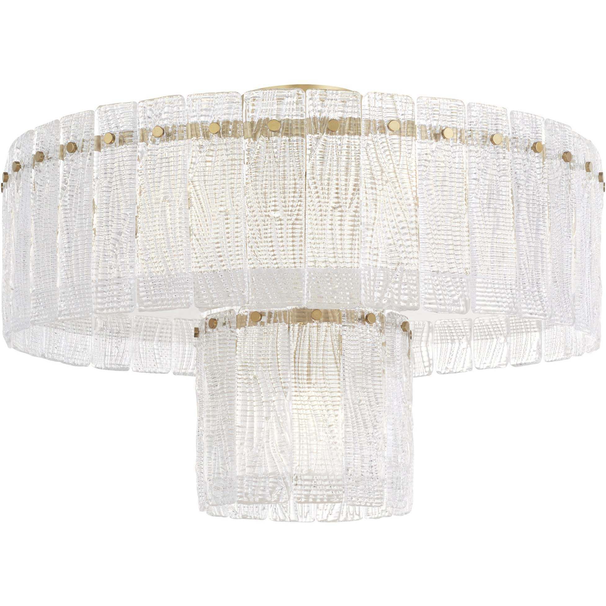 Othello 7 Light 25 inch Aged Brass Semi Flush Mount Ceiling Light