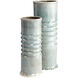Accordion Green Crackle Planter, Small