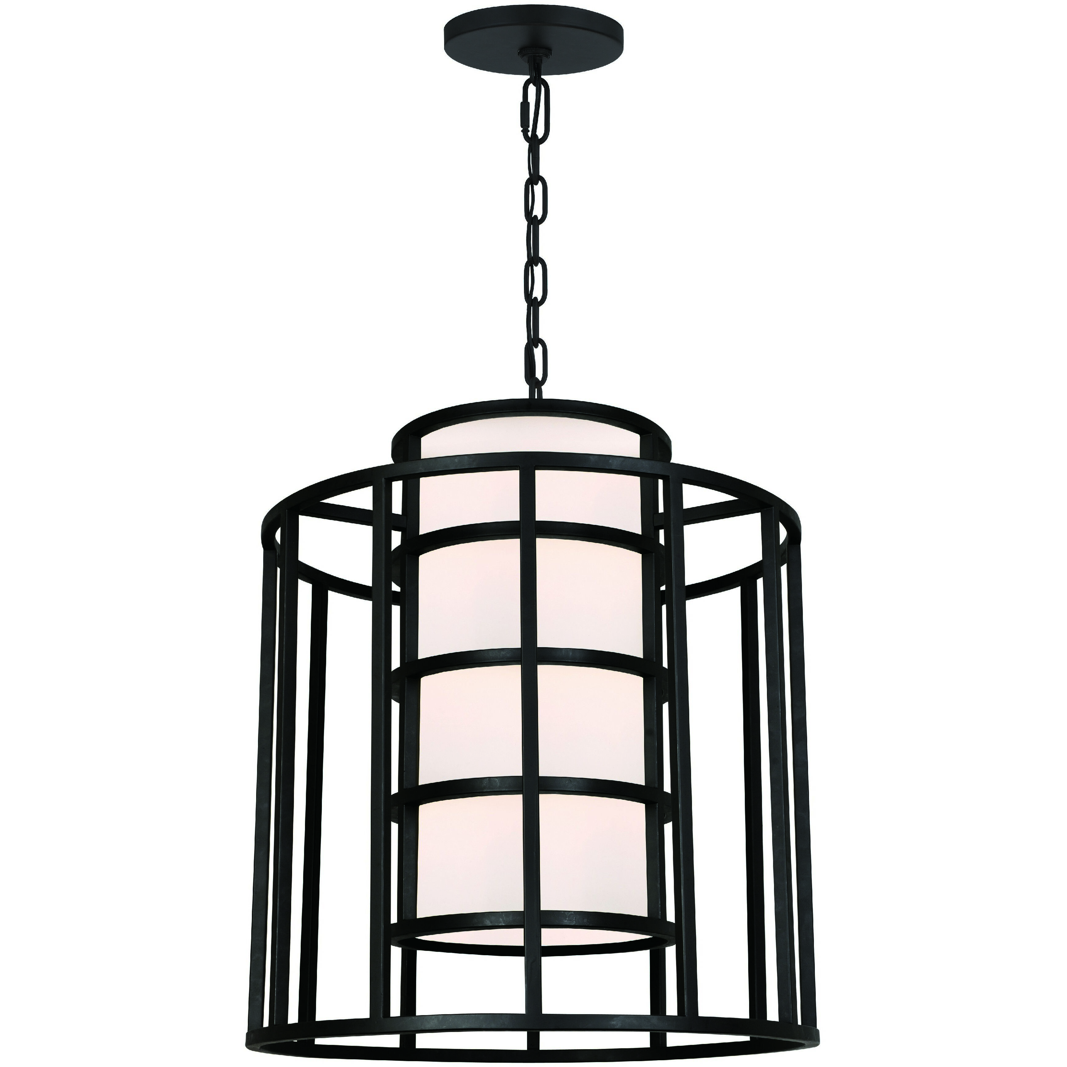 Hulton 6 Light 21 inch Matte Black Lantern Chandelier Ceiling Light