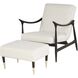 Oscar 13.25 inch Dark Brown and Cream Ottoman