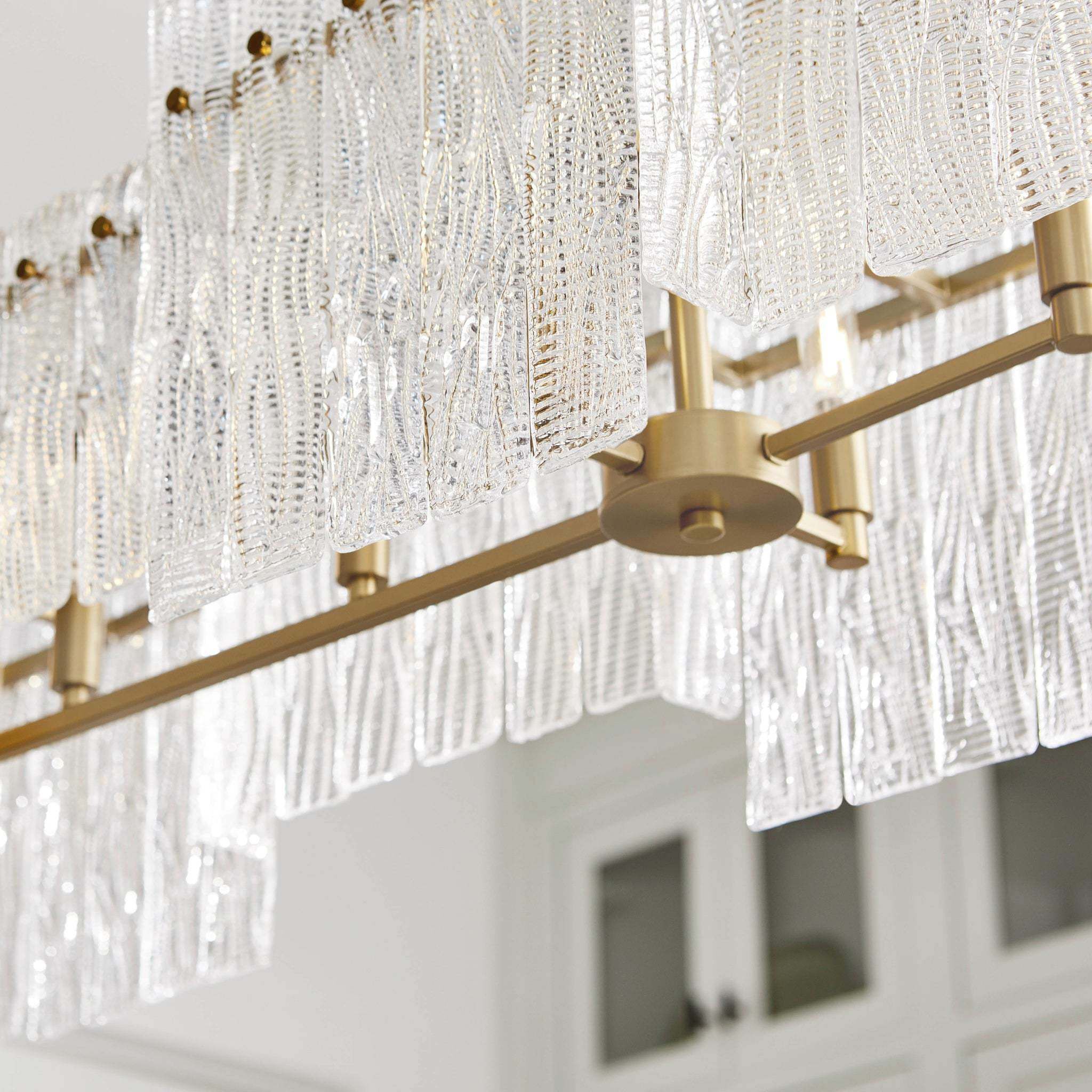 Othello 8 Light 47 inch Aged Brass Linear Chandelier Ceiling Light