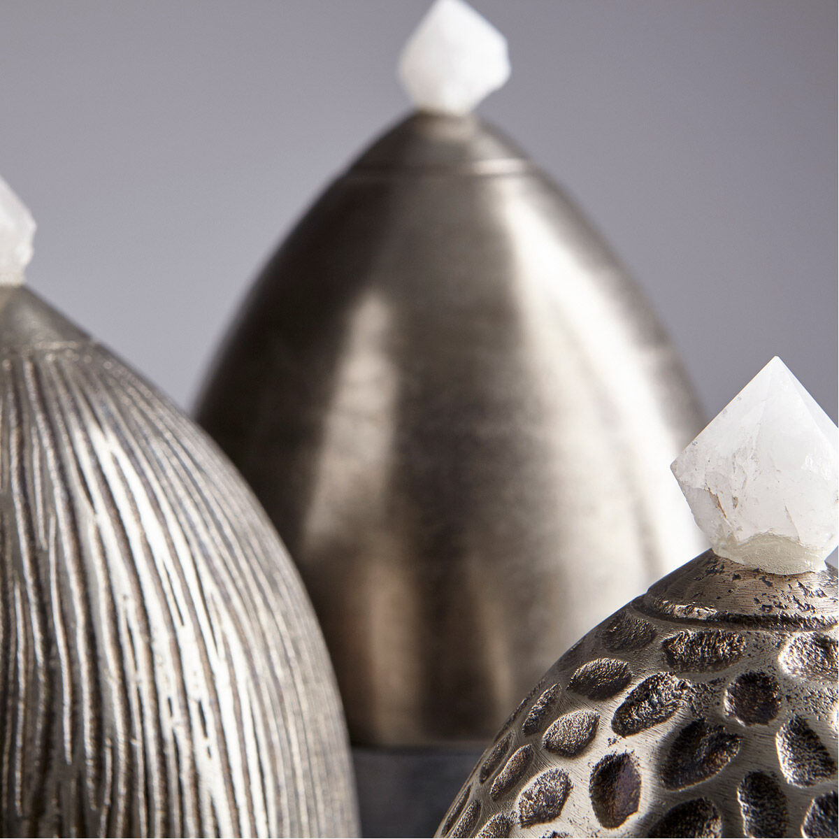 Chestnut Antique Nickel Container, Medium