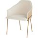 Menfis Brushed Gold and Light Tan Velour with Rattan Dining Chair
