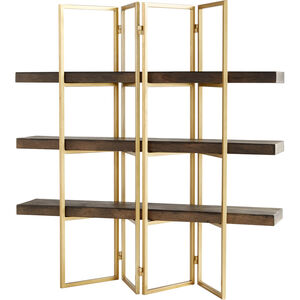 Marsina 69 X 64 inch Gold And Grey Etagere