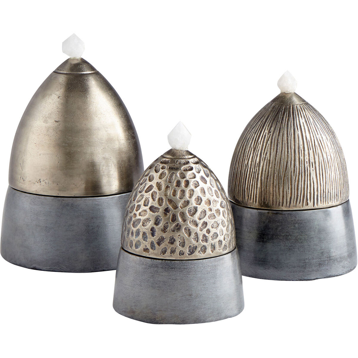 Chestnut Antique Nickel Container, Large