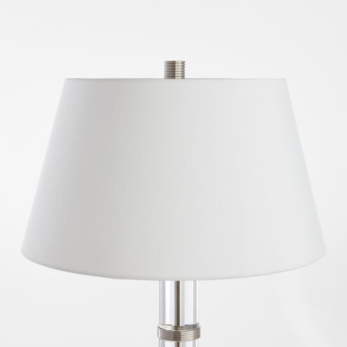 Silvia 33.25 inch 150.00 watt Polished Nickel and Acrylic with White Table Lamp Portable Light