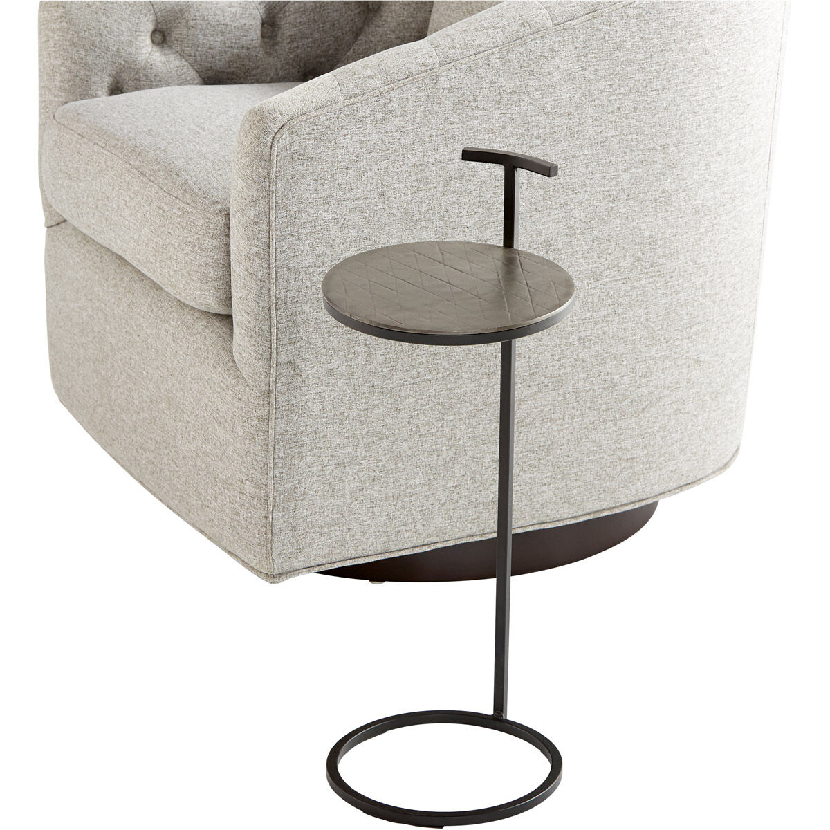 Audrey 10 inch Antique Brass And Black Side Table