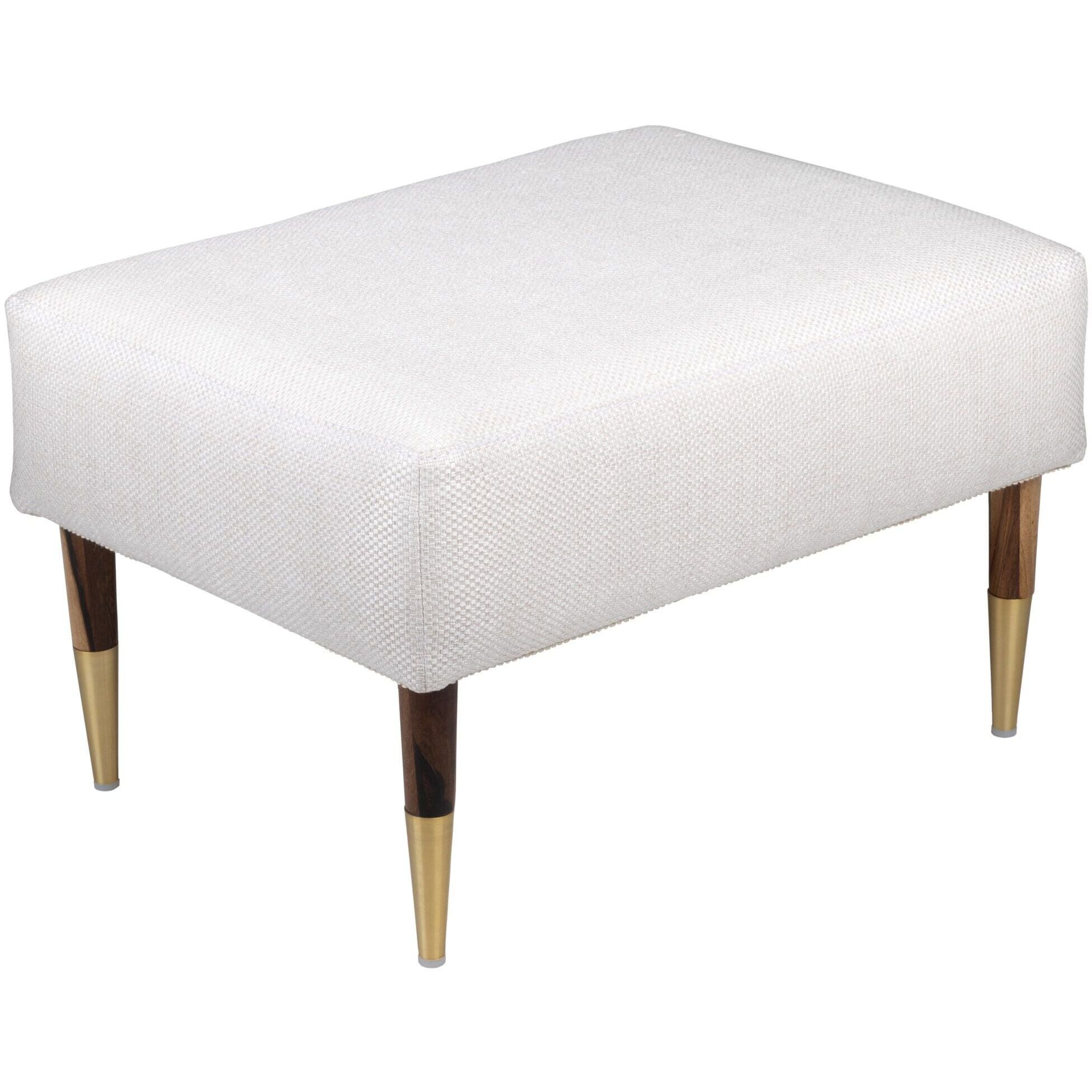 Oscar 13.25 inch Light Brown and Cream Ottoman
