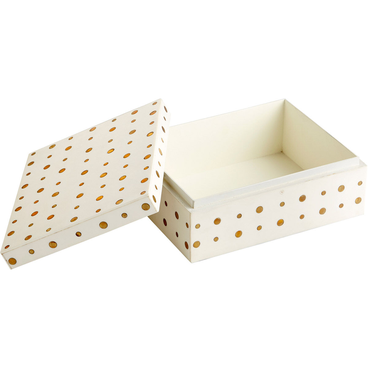 Dot Crown White And Brass Container