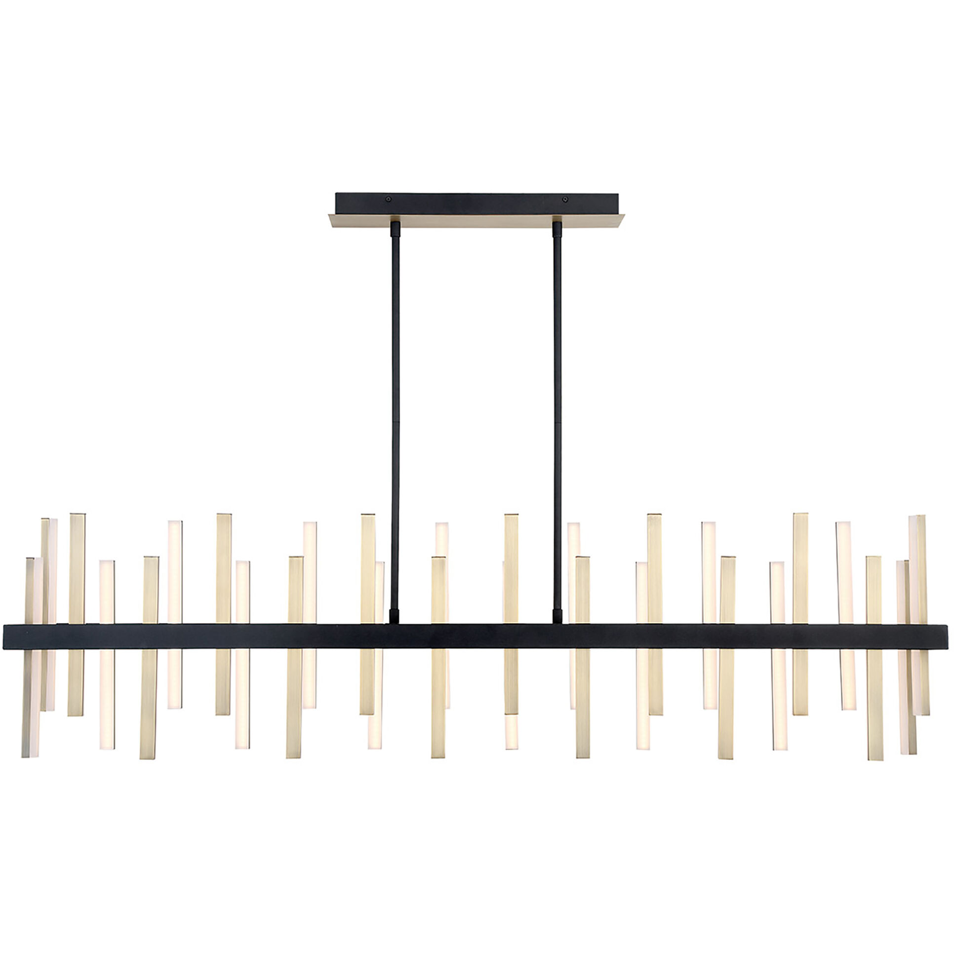 Harmonix LED 56 inch Black Aged Brass Chandelier Ceiling Light in 56in.