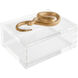Snake 8.25 X 7 inch Clear and Brass Box