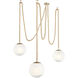 Rockport 3 Light 12 inch Aged Brass and Brown Pendant Ceiling Light