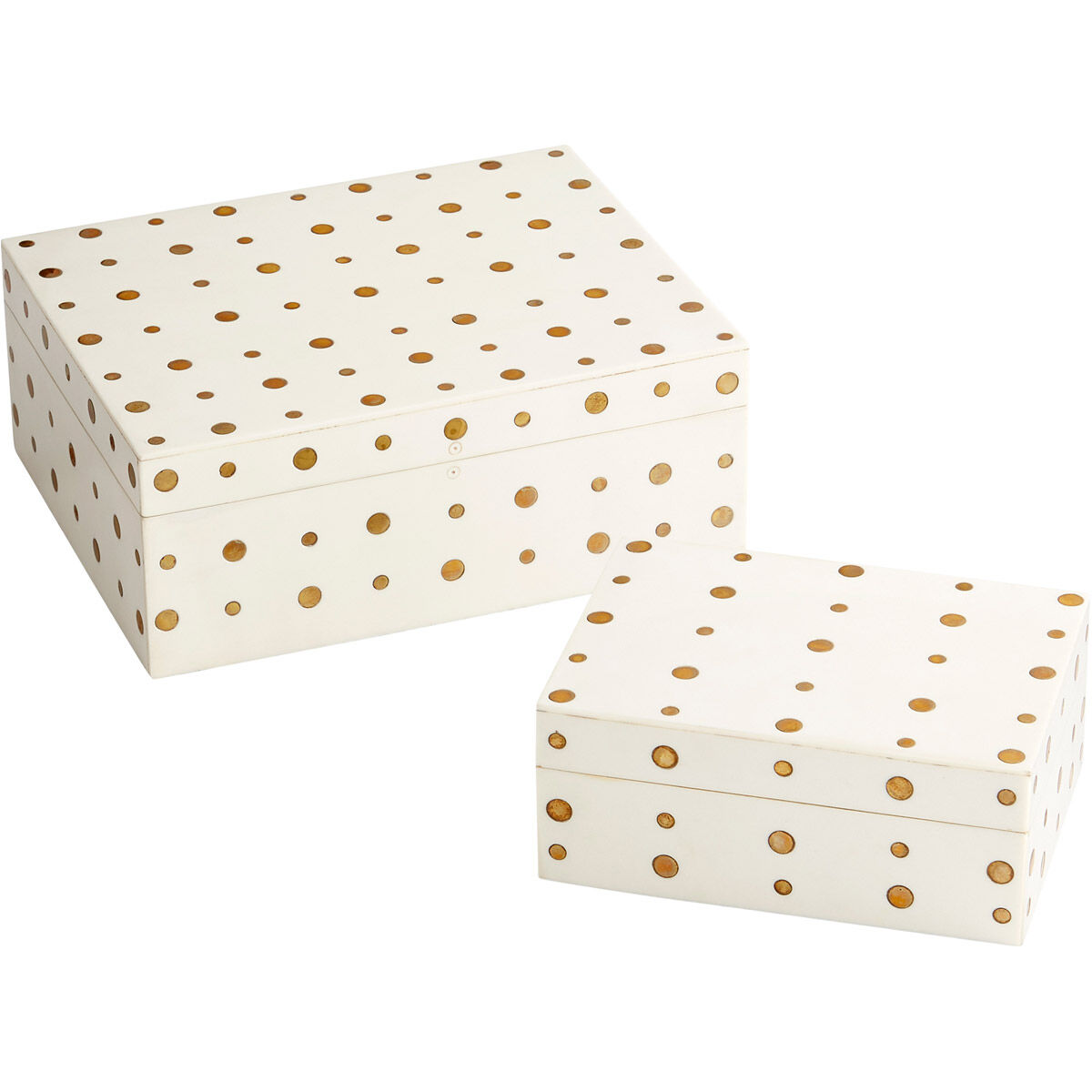 Dot Crown White And Brass Container