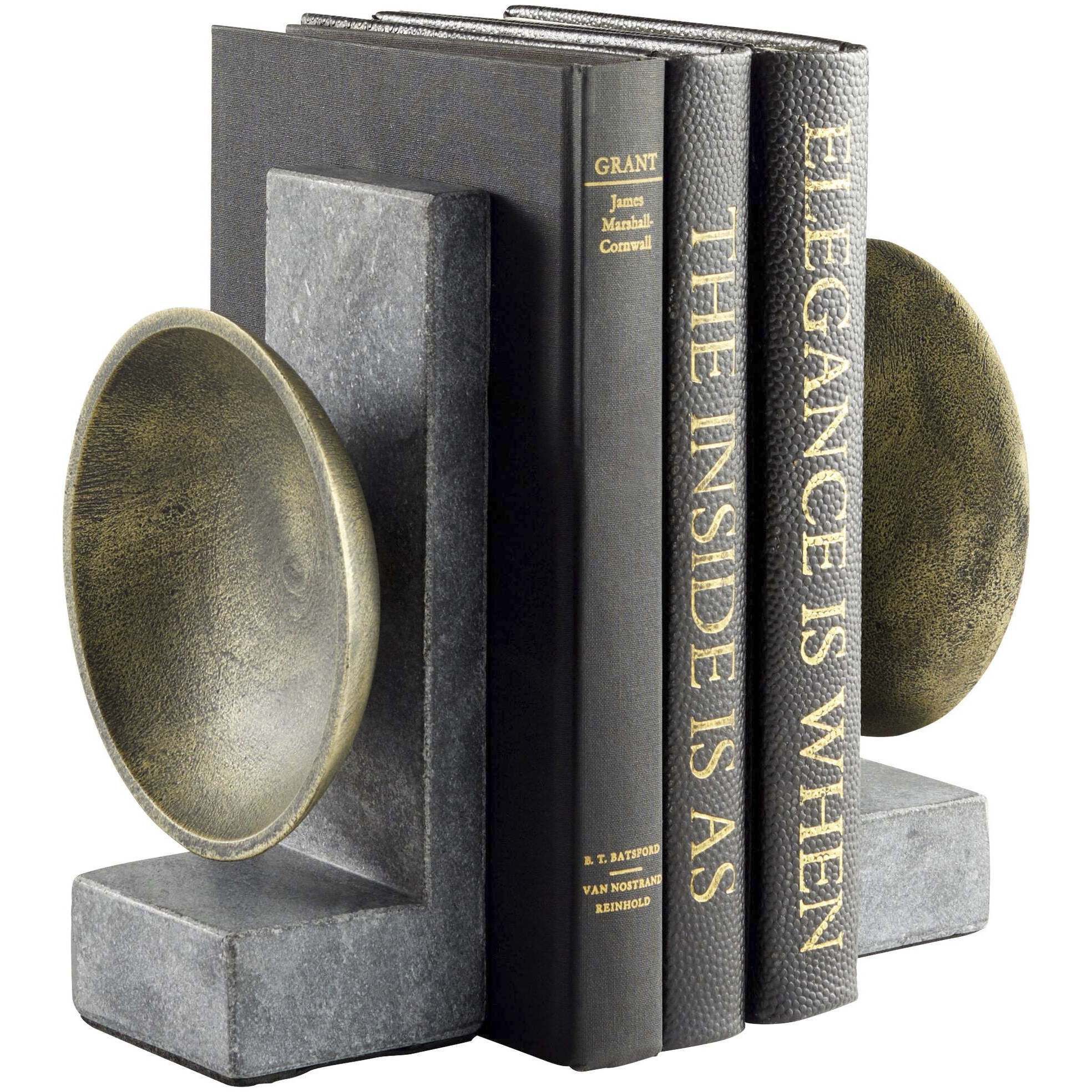 Taal 6 X 5 inch Black and Brass Bookends