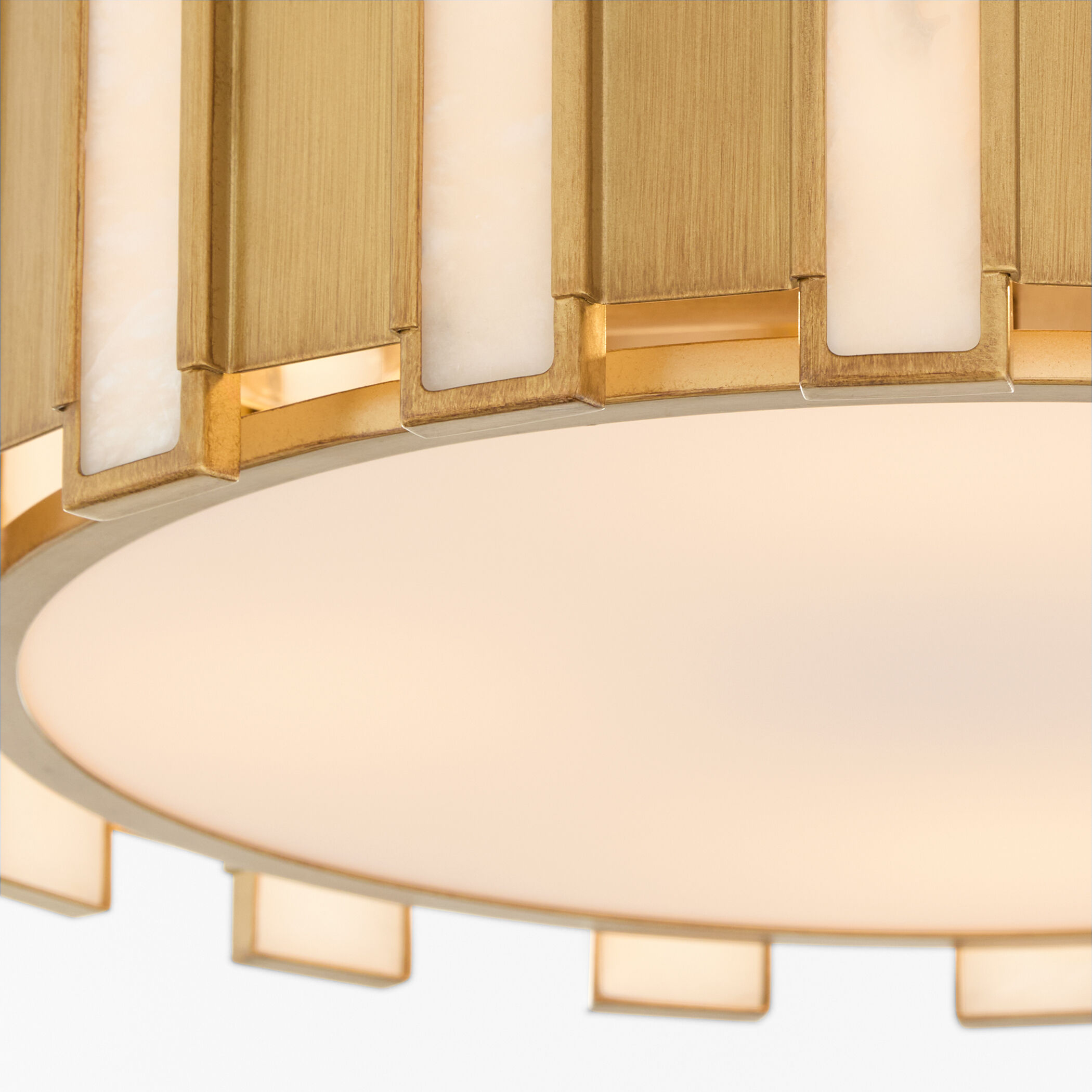 Volterra 4 Light 22 inch Aged Brass Flush Mount Ceiling Light