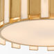 Volterra 4 Light 22 inch Aged Brass Flush Mount Ceiling Light