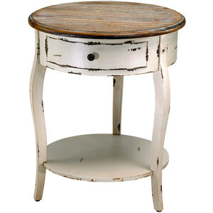 Abelard 20 inch Distressed White And Gray Side Table