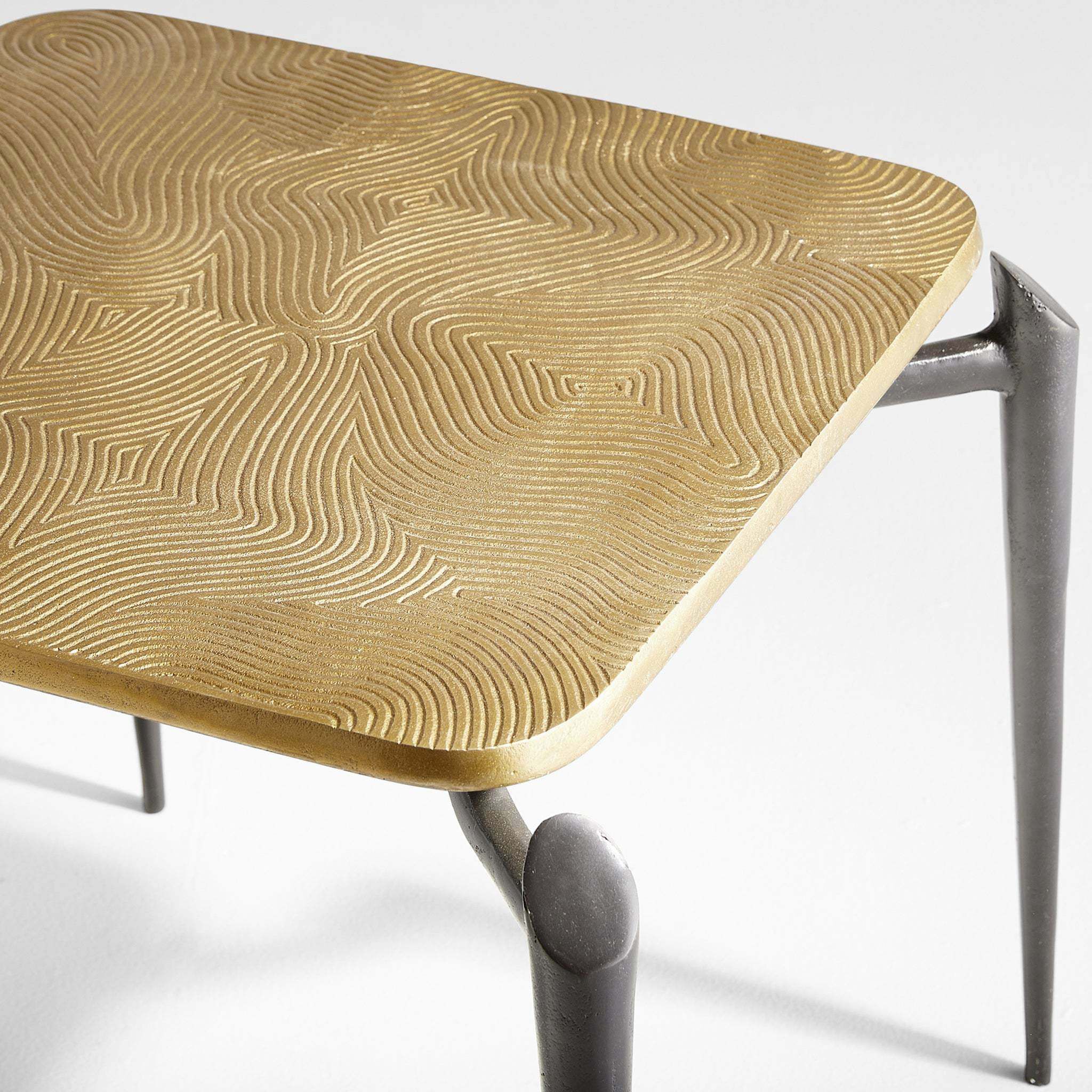 Tarsal 23 X 23 inch Black and Gold Side Table