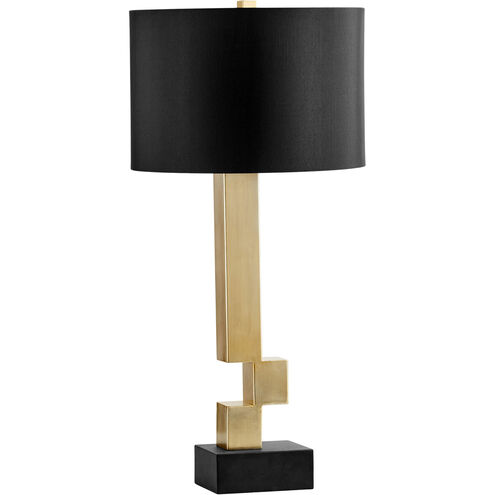 Rendezvous 31 inch 100.00 watt Black and Frosted Table Lamp Portable Light