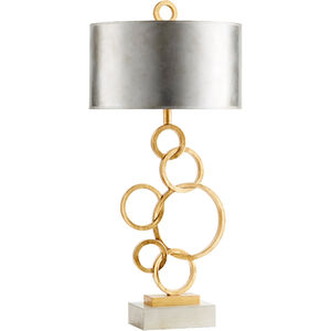 Cercles 39 inch 100.00 watt Silver and Gold Table Lamp Portable Light