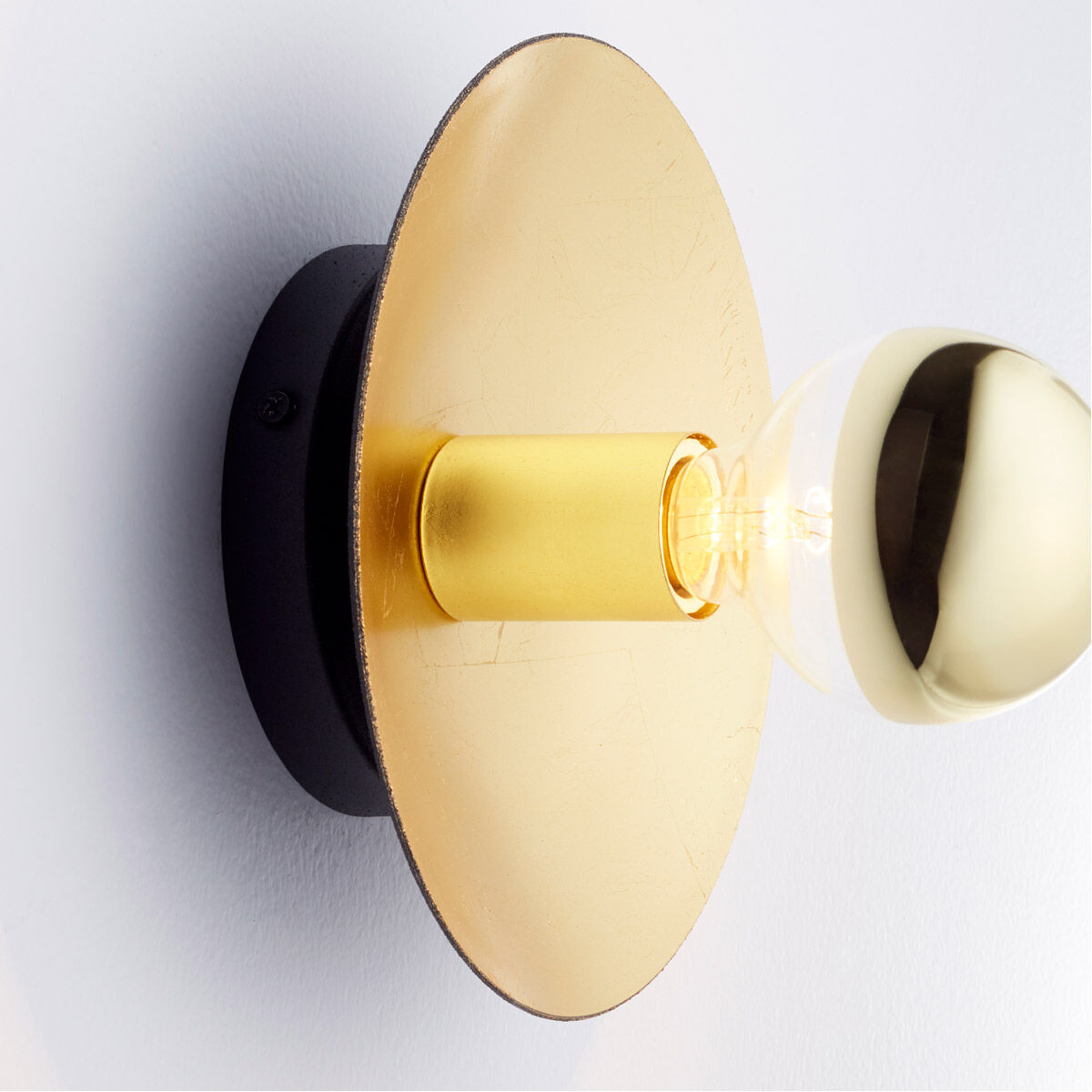 Artemis 1 Light 8 inch Noir and Gold Leaf Wall Mount Wall Light