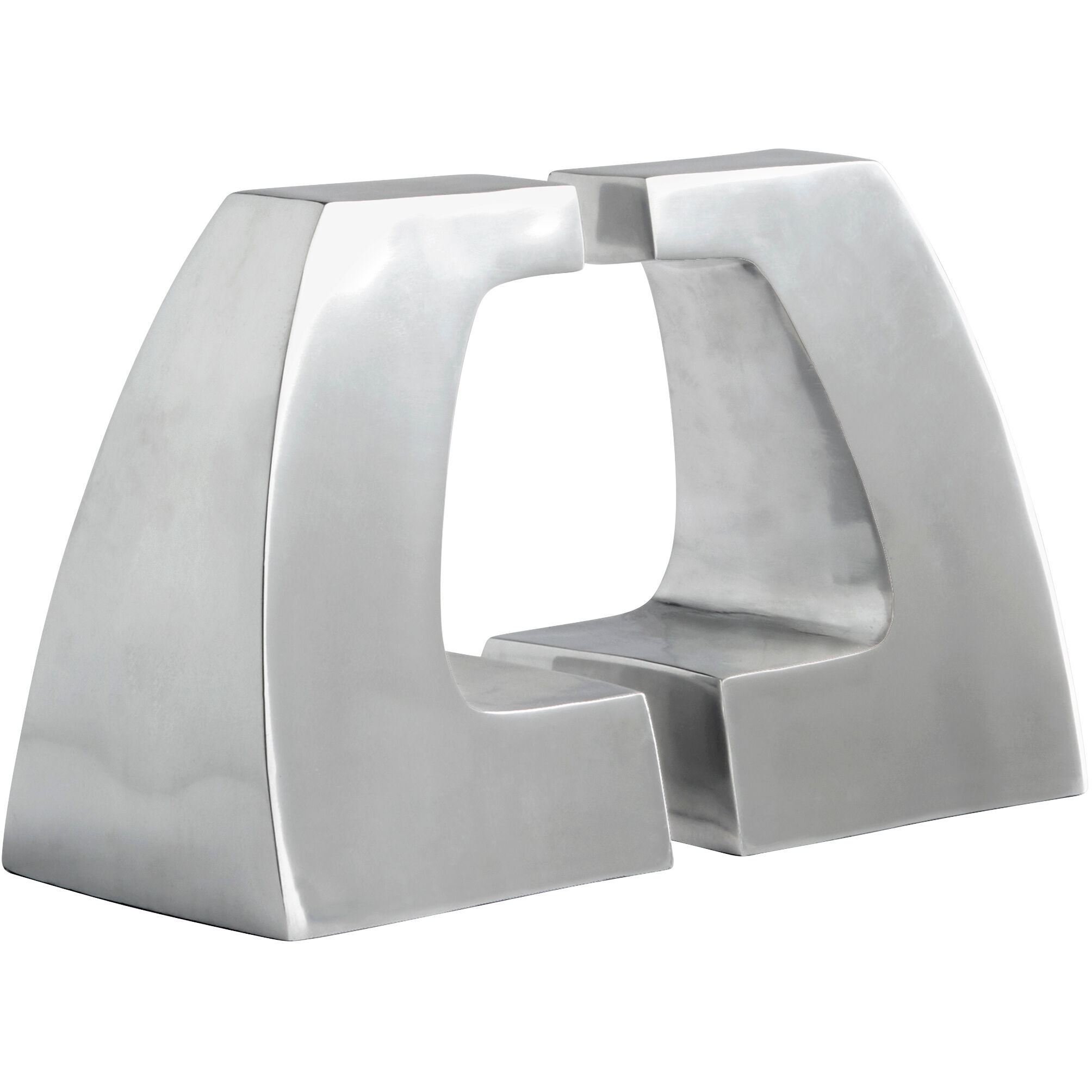 Apostrophe 6 X 5 inch Polished Aluminum Bookends