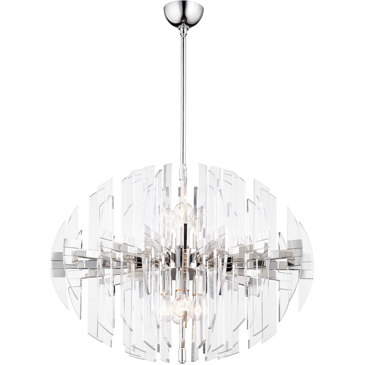 Zion 8 Light 31 inch Polished Nickel Chandelier Ceiling Light