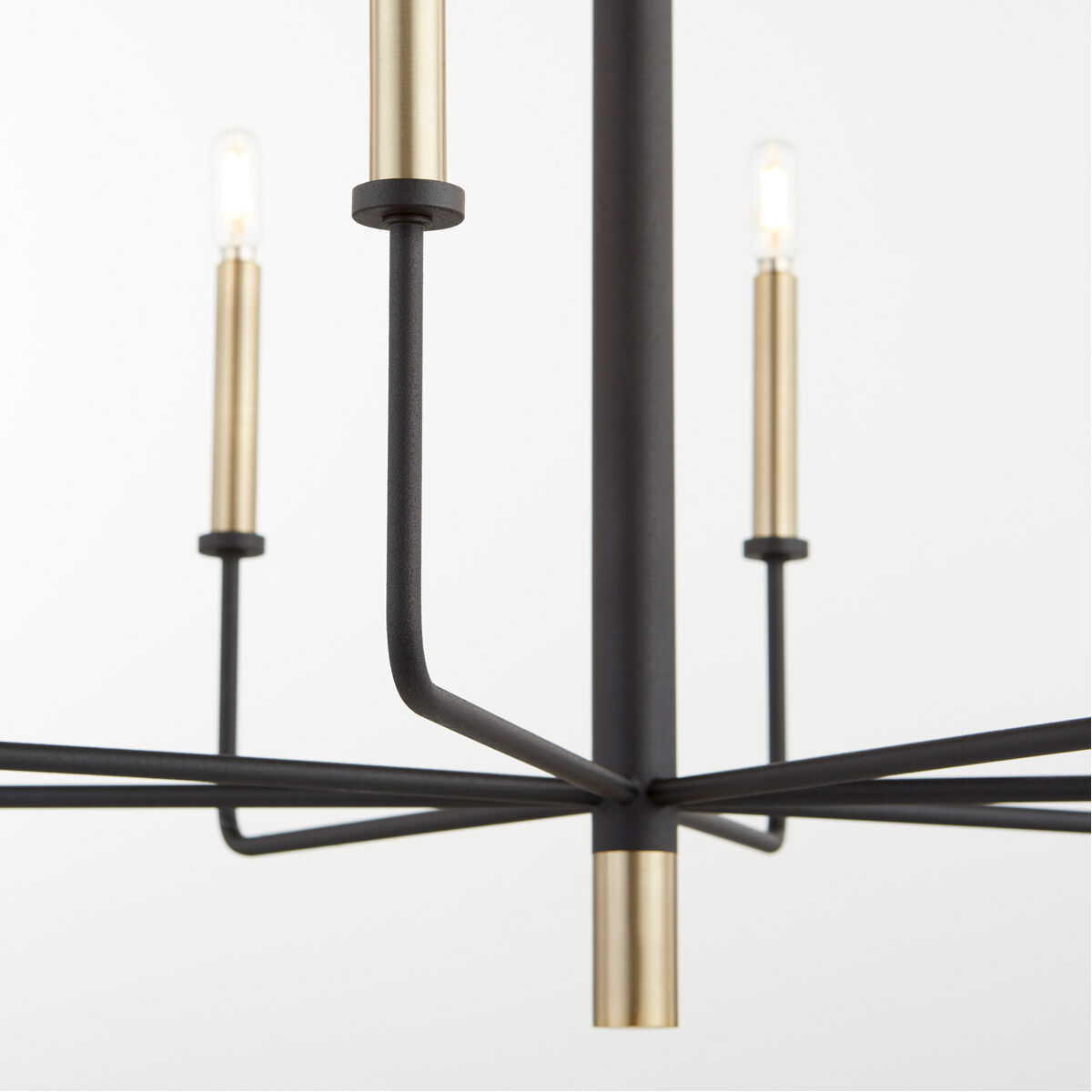 Apollo 8 Light 27 inch Noir/Aged Brass Chandelier Ceiling Light