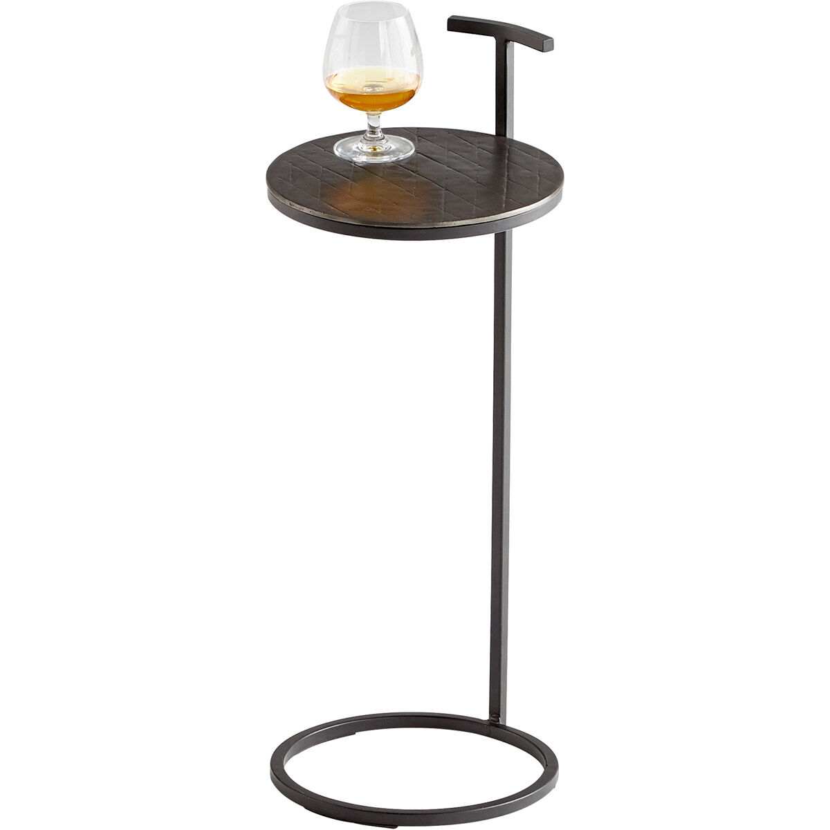 Audrey 10 inch Antique Brass And Black Side Table