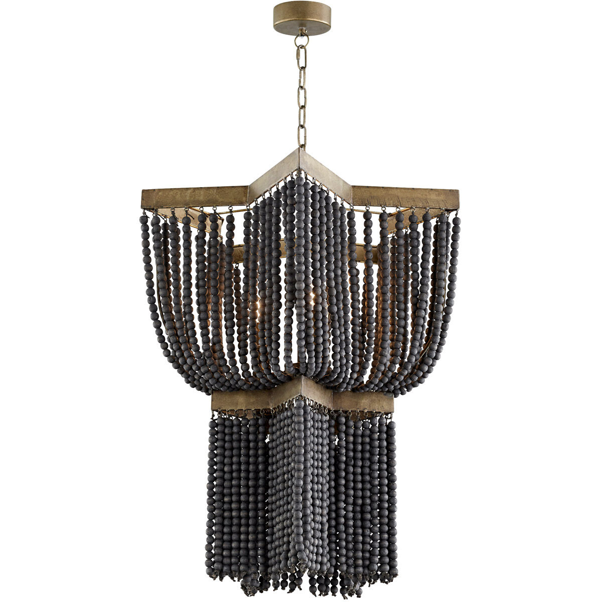 Estrella 3 Light 25 inch Tinted Raw Iron Pendant Ceiling Light, Small