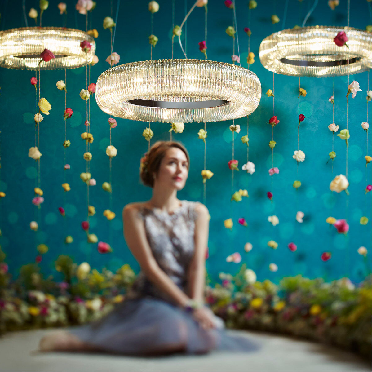 Beaming Around 10 Light 32 inch Chrome Pendant Ceiling Light