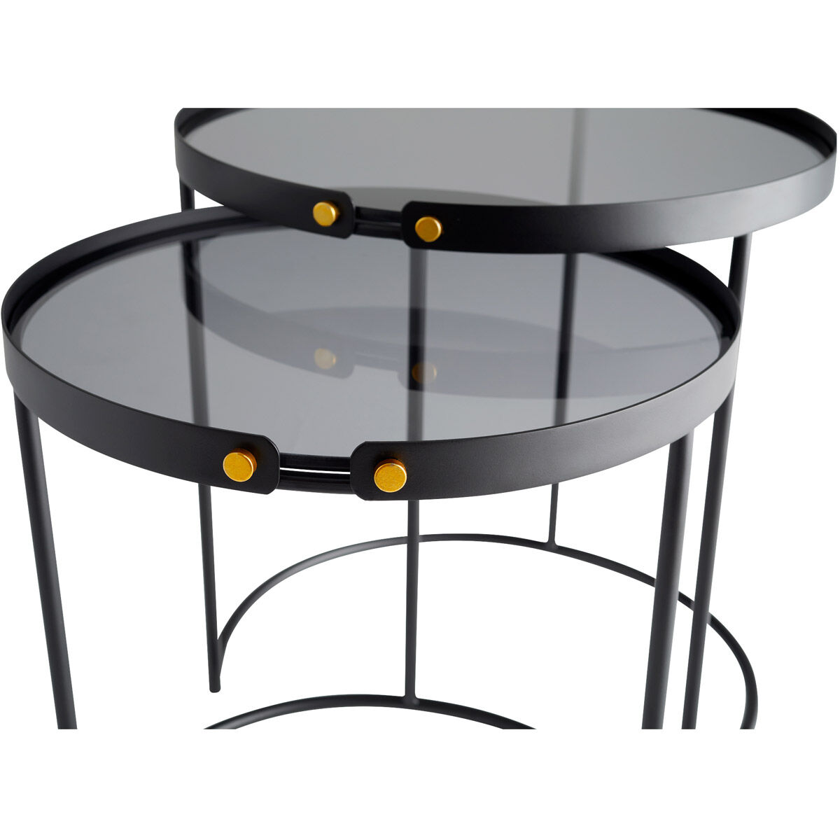 Bow Tie 19 inch Graphite Tables, Flat, Set of 2