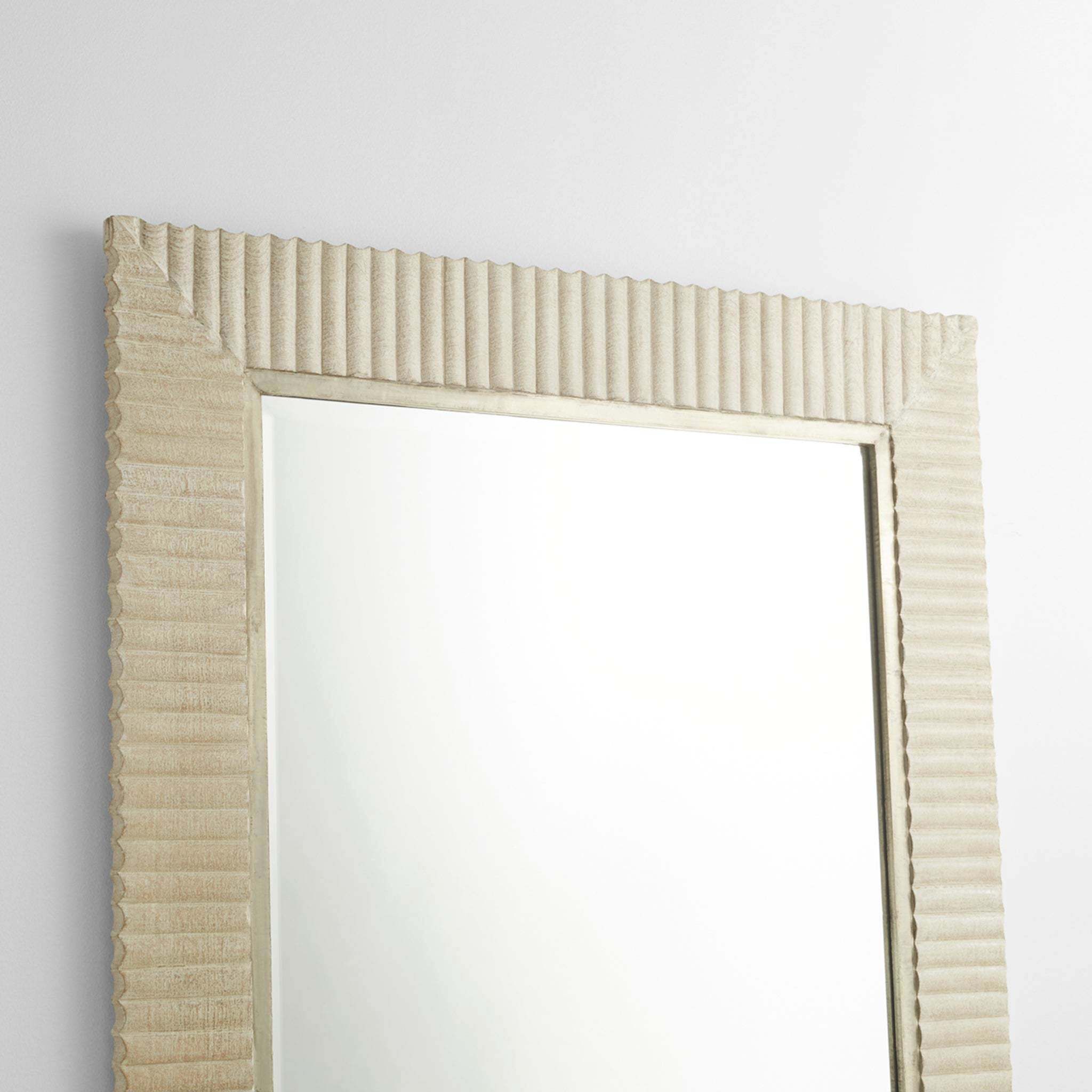 Estriada 84 X 48 inch Cerused White Mirror