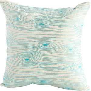 Ella 18 X 18 inch Turquoise/White Pillow Cover