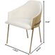 Menfis Brushed Gold and Light Tan Velour with Rattan Dining Chair