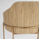 Menfis Brushed Gold and Light Tan Velour with Rattan Dining Chair