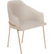 Menfis Brushed Gold and Light Tan Velour with Rattan Dining Chair