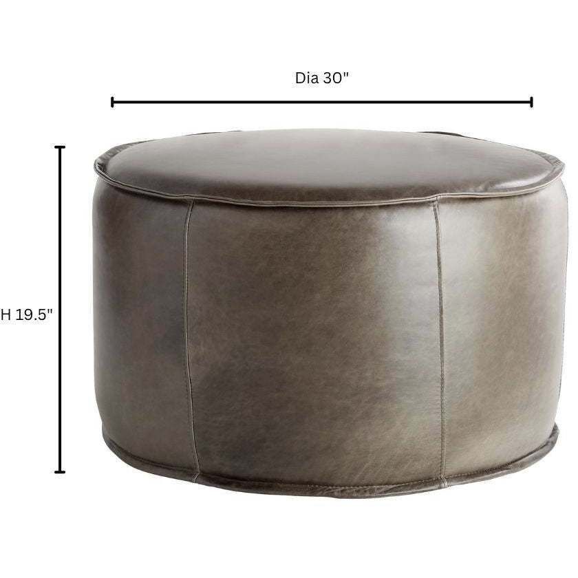 Lusso 20 inch Grey Pouf
