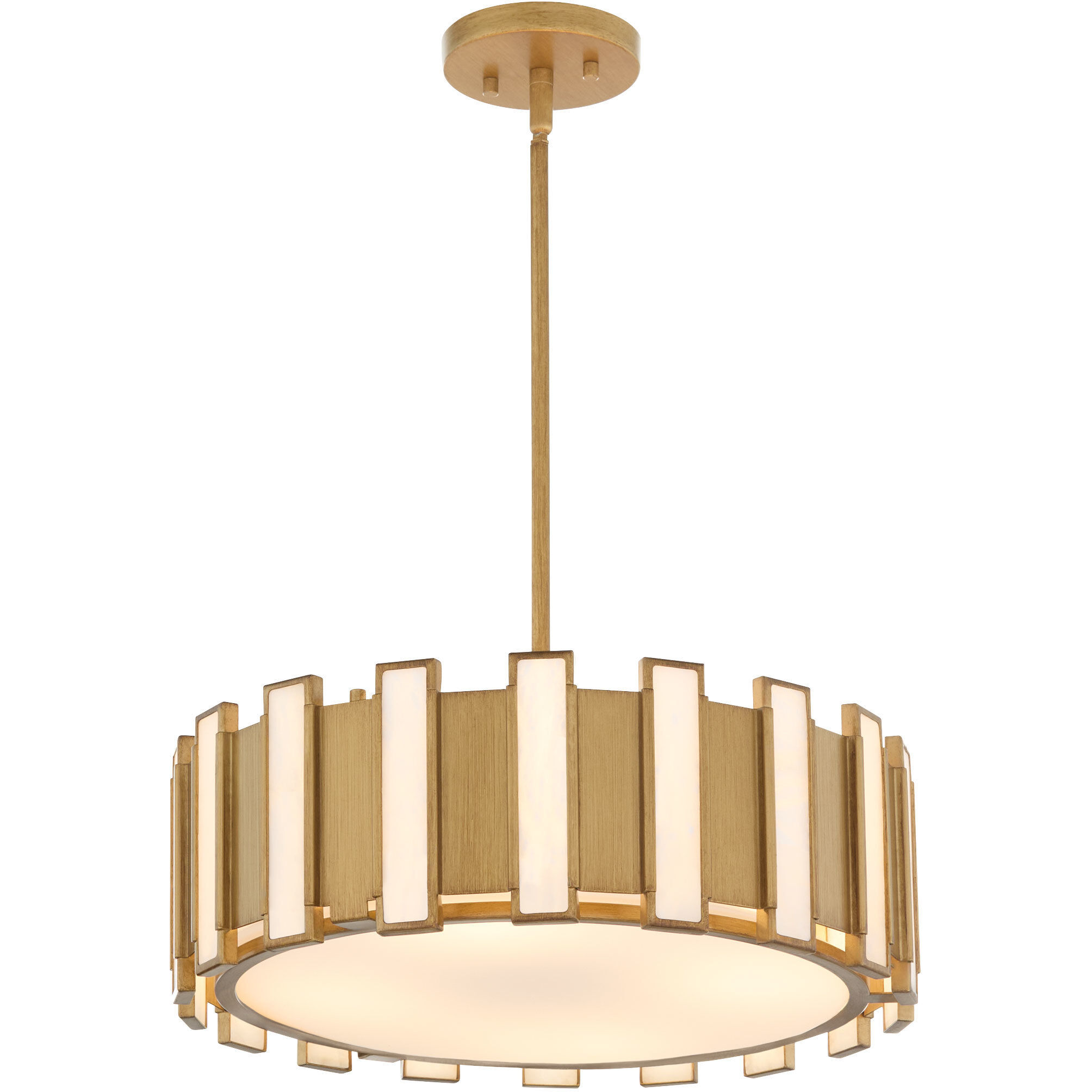 Volterra 4 Light 22 inch Aged Brass Pendant Ceiling Light