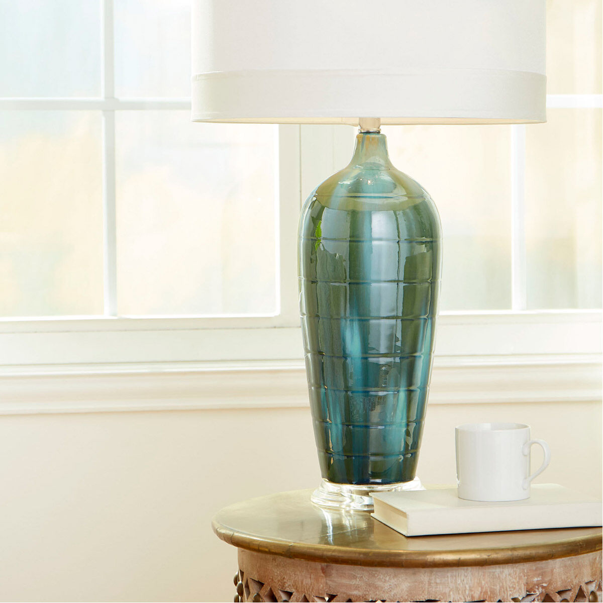 Elysia 29 inch 100.00 watt Blue Glaze Table Lamp Portable Light