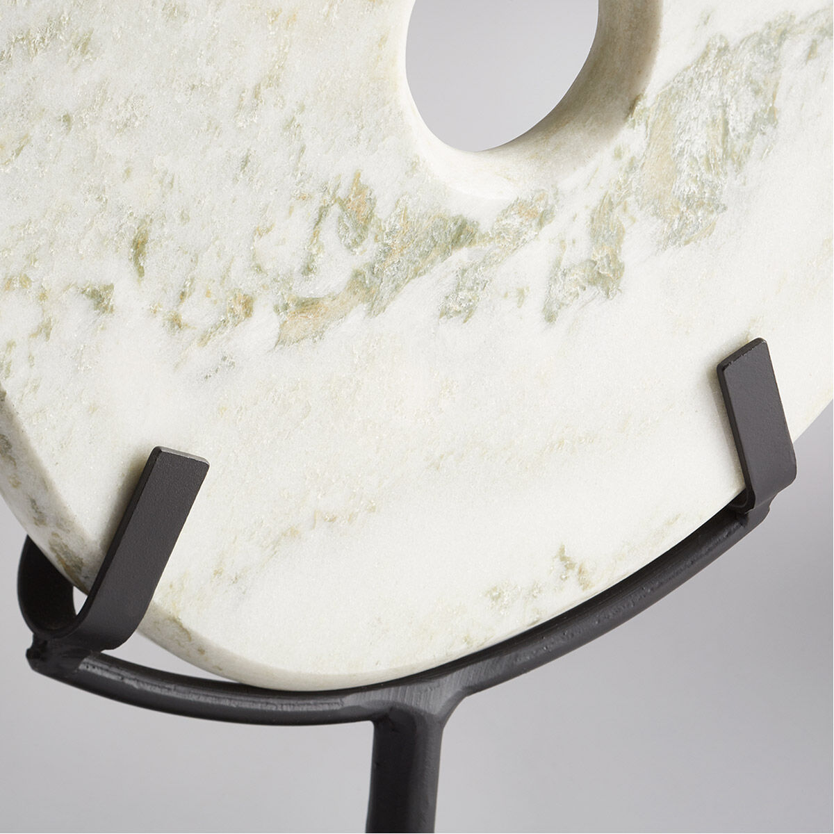 White Disk On Stand 14 X 9 inch Sculpture, Small