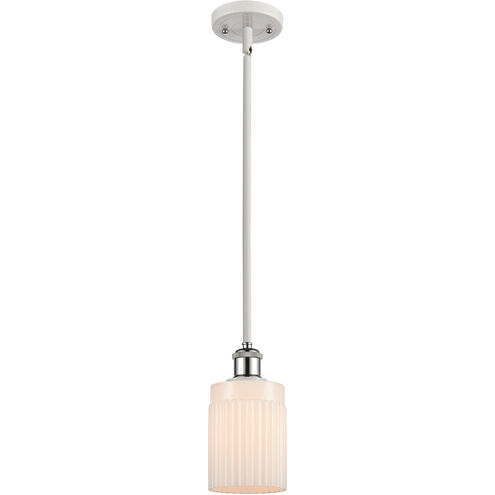 Ballston Hadley 1 Light 5 inch White and Polished Chrome Pendant Ceiling Light in Matte White Glass, Ballston
